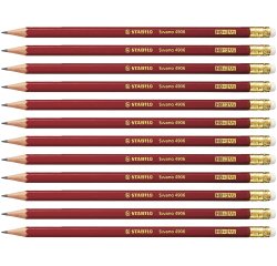 Crayon graphite stabilo swano hb corps hexagonal usage courant bout gomme