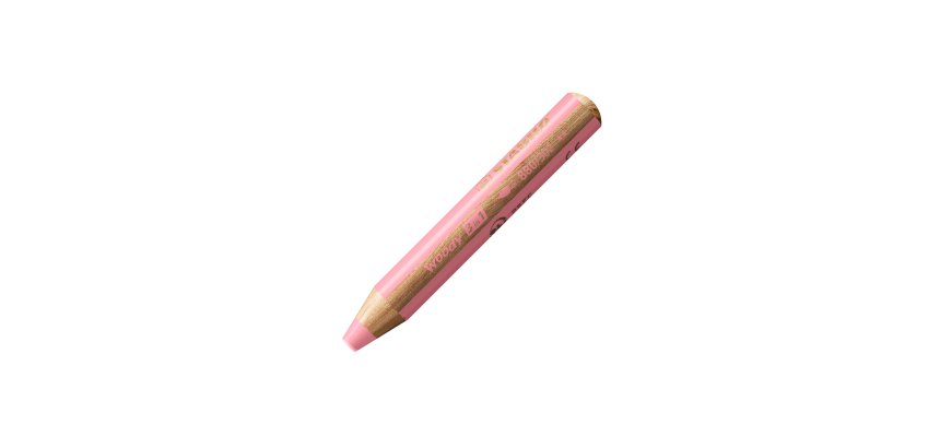 Crayon stabilo woody 3 in 1 multi-talents coloris rose    pastel