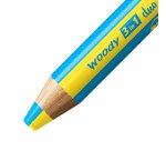 Crayon stabilo woody 3 en 1 duo multi-talents mine bicolore pointe 10mm taille-crayon inclus etui 10 unites assorties