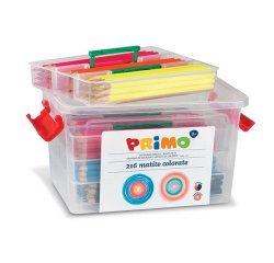 Matite colorate - diametro mina 2,9 mm - 12 colori assortiti - Primo - schoolbox 216 pezzi