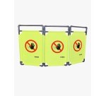 Barrière de travaux 3 vantaux en PVC et polyester Gris jaune, extensible - Dim L170 x H100 x P2,6 cm