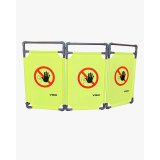 Barrière de travaux 3 vantaux en PVC et polyester Gris jaune, extensible - Dim L170 x H100 x P2,6 cm