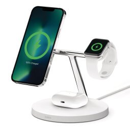 Belkin BOOST CHARGE PRO wireless charging stand - with MagSafe - + AC power adapter - 15 Watt