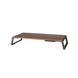 Support moniteur 4 ports USB - Structure en MDF/pieds alu, supporte jusqu'à 12kg