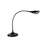 Lampe à LEDS Arum en ABS Noir - Tête 17 cm, 1Bras flexible L49 cm et Socle D18 cm