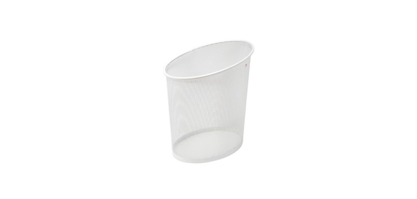 Corbeille à papier en métal Mesh Blanc 18 litres - Dimensions : L35,5 x H39 x P24 cm