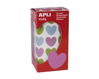 Gommette apli kids motif coeur 20x18mm multicolore rouleau 30 feuilles boîte 900 unités