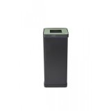 Poubelle de tri sélectif 50L en acier et ABS Vert, pour déchets alimentaires, Dim L31 x H73 x P31 cm