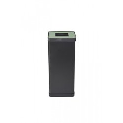 Poubelle de tri sélectif 50L en acier et ABS Vert, pour déchets alimentaires, Dim L31 x H73 x P31 cm