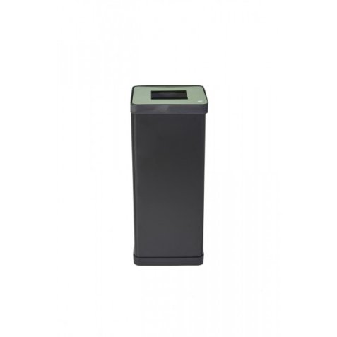 Poubelle de tri sélectif 50L en acier et ABS Vert, pour déchets alimentaires, Dim L31 x H73 x P31 cm