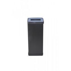Poubelle de tri sélectif 50L en acier et ABS Bleu, pour déchets papier - Dim. L31 x H73 x P31 cm