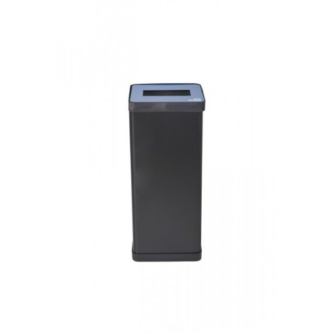 Poubelle de tri sélectif 50L en acier et ABS Bleu, pour déchets papier - Dim. L31 x H73 x P31 cm