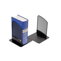 Lot de 2 Serre-livres en métal Noir Mesh - Dimensions L13 x H16 x P13 cm