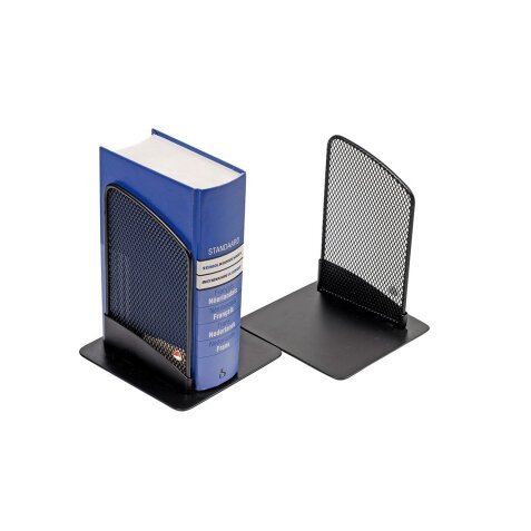 Lot de 2 Serre-livres en métal Noir Mesh - Dimensions L13 x H16 x P13 cm