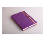 Rhodiarama carnet rembordé rigide A5 192 pages ligné papier ivoire 90g fermeture élastique - Violet