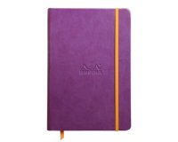 Rhodiarama carnet rembordé rigide A5 192 pages ligné papier ivoire 90g fermeture élastique - Violet