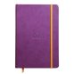 Rhodiarama carnet rembordé rigide A5 192 pages ligné papier ivoire 90g fermeture élastique - Violet