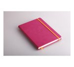 Rhodiarama carnet rembordé rigide A5 192 pages ligné papier ivoire 90g fermeture élastique - Framboise