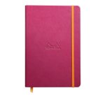 Rhodiarama carnet rembordé rigide A5 192 pages ligné papier ivoire 90g fermeture élastique - Framboise