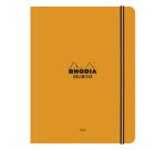 Rhodia Unlimited A5+ 16x21 cm 120 pages petits carreaux 5x5 avec cadre en-tête détachables microperforé avec élastique - Orange