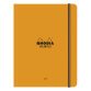 Rhodia Unlimited A5+ 16x21 cm 120 pages petits carreaux 5x5 avec cadre en-tête détachables microperforé avec élastique - Orange