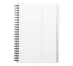 Cahier rhodiactive adress book reliure intégrale couverture pp a5 14,8x21cm 160 pages 90g onglets pochette cartonnée
