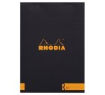 Bloc agrafé Rhodia le R N°16 14,8x21 cm 70 feuillets ligné 90g - Noir