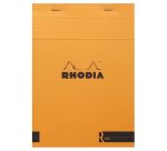 Bloc agrafé Rhodia le R N°16 14,8x21 cm 70 feuillets ligné 90g - Orange