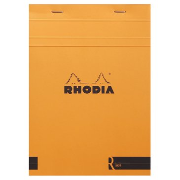 Bloc agrafé Rhodia le R N°16 14,8x21 cm 70 feuillets ligné 90g - Orange