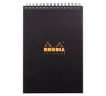 Bloc de bureau Notepad Rhodiactive noir 14,8 x 21 cm reliure intégrale - 5 x 5 - 80 feuilles microperforées