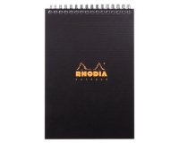 Notitieblok Notepad Rhodiactive zwart 14,8 x 21 cm integrale binding 5 x 5 80 microgeperforeerde vellen