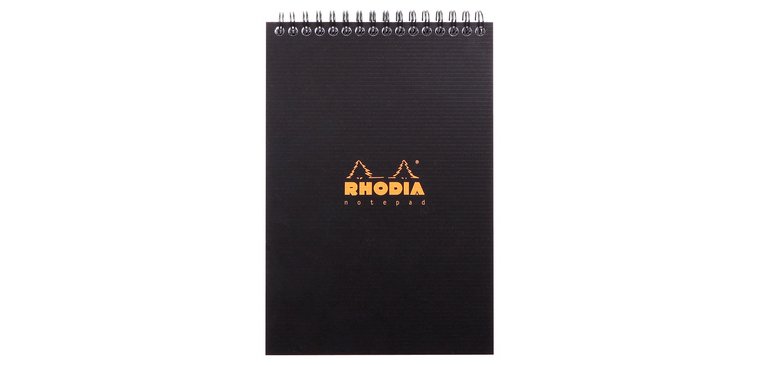 Schreibblock Notepad Rhodiactive schwarz 14,8 x 21 cm Integralbindung- 5 x 5 - 80 mikroperforierte Blätter