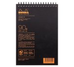 Bloc de bureau Notepad Rhodiactive noir 14,8 x 21 cm reliure intégrale - 5 x 5 - 80 feuilles microperforées