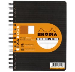 Refill for Rhodia Exabook spiral notebook 16 x 21 cm black 5 x 5 - 160 pages