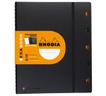 Exabook Rhodiactive rechargeable reliure intégrale A4+ 160 pages petits carreaux 5x5 avec cadre en-tête 80g - Noir
