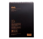 Bloc de bureau Notepad Rhodiactive noir 21 x 29,7 cm reliure intégrale avec pochette - 5 x 5 - 80 feuilles microperforées