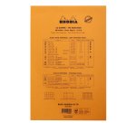 Bloc de bureau Rhodia 21 x 31,8 cm agrafé n°19 orange - ligné -80 feuilles