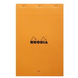 Rhodia orange head stapled pad no19, lined+margin, a4+ - orange|