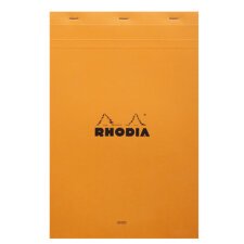 Bloc de bureau Rhodia 21 x 31,8 cm agrafé n°19 orange - ligné -80 feuilles