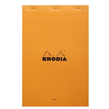 Rhodia orange head stapled pad no19, lined+margin, a4+ - orange|