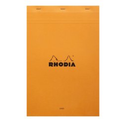 Office notepad Rhodia 21 x 31,8 cm stapled n°19 orange - lined - 80 sheets