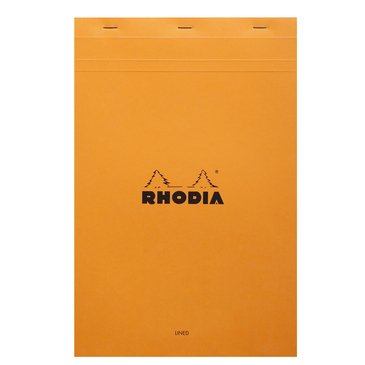 Bloc de bureau Rhodia 21 x 31,8 cm agrafé n°19 orange - ligné -80 feuilles