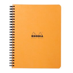 Rhodia Notebook mit Doppelspirale A5+ 16x21cm 80Bl kariert 80g - Orange