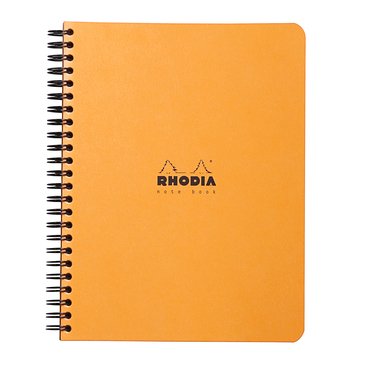 Rhodia Notebook mit Doppelspirale A5+ 16x21cm 80Bl kariert 80g - Orange