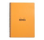 Notebook Rhodia Classic reliure intégrale 22,5x29,7 cm 160 pages petits carreaux 5x5 avec cadre en-tête détachables 80g - Orange