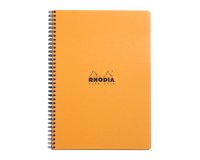 Notebook Rhodia Classic reliure intégrale 22,5x29,7 cm 160 pages petits carreaux 5x5 avec cadre en-tête détachables 80g - Orange