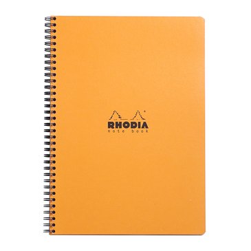 Notebook Rhodia Classic reliure intégrale 22,5x29,7 cm 160 pages petits carreaux 5x5 avec cadre en-tête détachables 80g - Orange