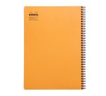 Notebook Rhodia Classic reliure intégrale 22,5x29,7 cm 160 pages petits carreaux 5x5 avec cadre en-tête détachables 80g - Orange