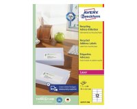 Etiquette autocollante avery adresse recyclee laser blanc  99,1 x 42,3mm boite de 1200