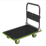 Chariot pliable Gris Noir capacité 300 kg, porte outils - Dim. déplié : L90 x H84,5 x P60 cm